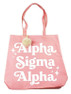 Sorority Shop Alpha Sigma Alpha Retro Pom Pom Tote Bag 