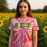 DISCOUNT-Alpha Sigma Tau Lettered Tie-Dye t-shirts