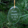 Alpha Tau Omega Holiday Glass Oval Ornaments - 2026