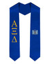 Alpha Xi Delta Greek Lettered Graduation Sash Stole With Crest