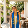 DISCOUNT-Alpha Xi Delta Greek 2 Tone Lettered Graduation Sash Stole