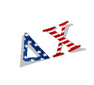 Delta Chi American Flag Greek Letter Sticker - 2.5" Tall