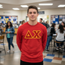 Delta Chi Fraternity Crest - Shield Twill Letter Longsleeve Tee