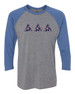 Delta Delta Delta Unisex Tri-Blend Three-Quarter Sleeve Baseball Raglan Tee