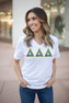 DISCOUNT-Delta Delta Delta Lettered V-Neck Tee