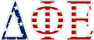  Delta Phi Epsilon American Flag Greek Letter Sticker - 2.5" Tall 