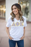 DISCOUNT-Delta Phi Epsilon Lettered V-Neck Tee