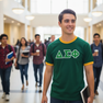 DISCOUNT- Delta Sigma Phi Lettered Ringer Shirt