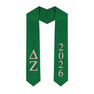 Delta Zeta Greek Lettered Graduation Sash Stole With Year - Best Value