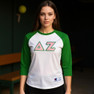 DISCOUNT-Delta Zeta Lettered Raglan Shirt