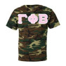  DISCOUNT-Gamma Phi Beta Lettered Camouflage T-Shirt 