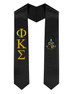 Greek Lettered Graduation Stole w/ Crest - Shield