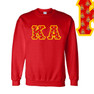  Kappa Alpha Fraternity Crest - Shield Twill Letter Crewneck Sweatshirt 