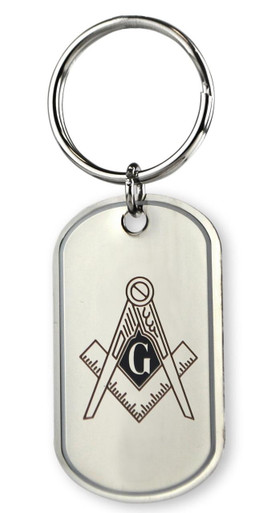 Reversible Chain Key Mason / Freemason Reversible Key Chains - Greek Gear