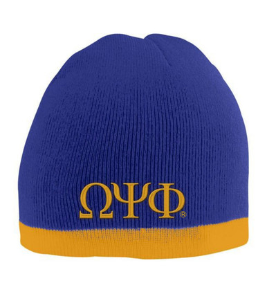 Omega Psi Phi Two Tone Knit Beanie - Greek Gear