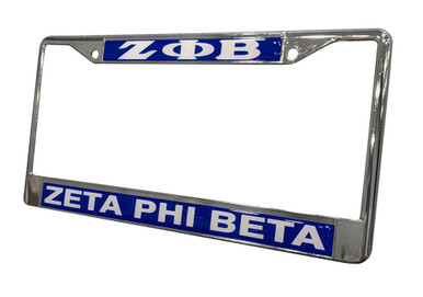 Zeta Phi Beta Blue License Plate Frame - Greek Gear