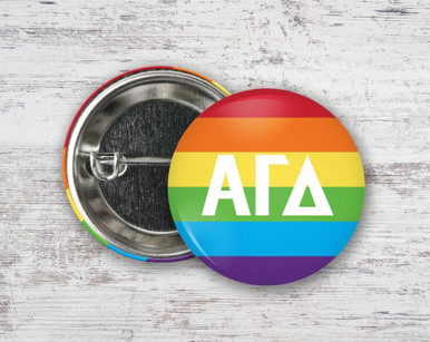AGD Alpha Gamma Delta Pride Letters Button - Greek Gear