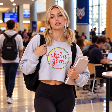 Alpha Pen Alpha Gamma Delta Lightweight Cropped Sweatshirt