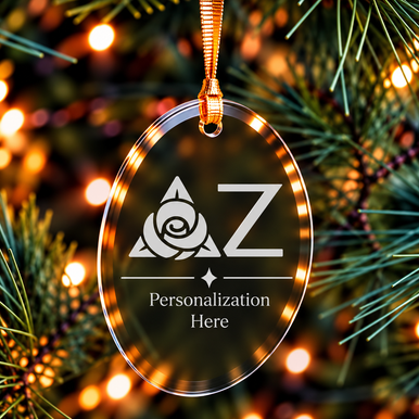Delta Zeta Logo Glass Oval Christmas Ornaments