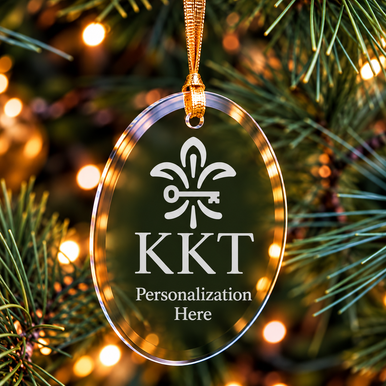 Kappa Kappa Gamma Logo Glass Oval Christmas Ornaments