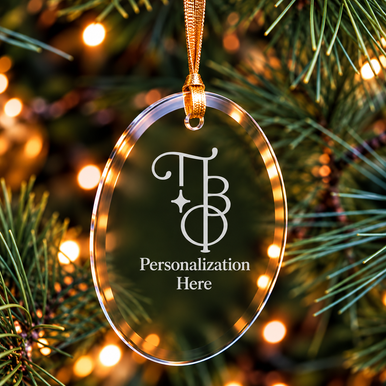 Pi Beta Phi Logo Glass Oval Christmas Ornaments