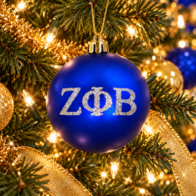 Zeta Phi Beta Glitter Ball Ornament - Greek Gear