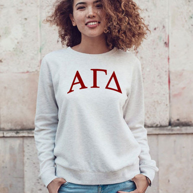Alpha Gamma Delta Arched Greek Lettered Crewneck Sweatshirt - Greek Gear