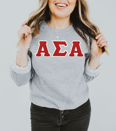 DISCOUNT Alpha Sigma Alpha Lettered Crewneck - Best Value - Greek Gear