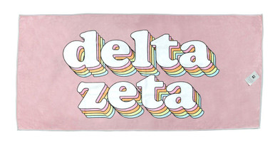 Delta Zeta Sorority Plush Retro Beach Towel - Extra Large Microfiber Blanket