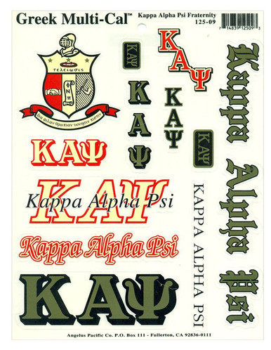 Kappa Alpha Psi Multi Greek Decal Sticker Sheet - Greek Gear