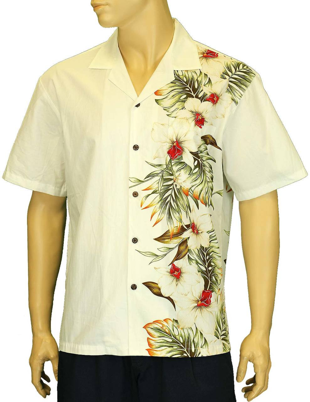 Hilo Hawaii Aloha Shirt Side Black Border Band - Hawaiian Wedding Place