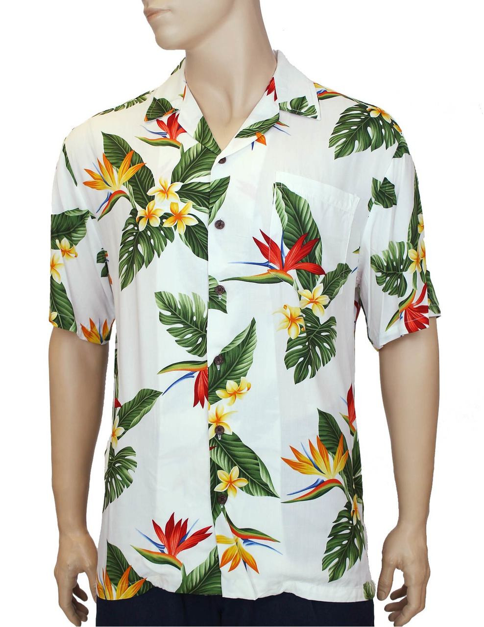 Men's Aloha Shirt Bird Of Paradise Hibiscus Hawaiian Shirt - Trendy Aloha