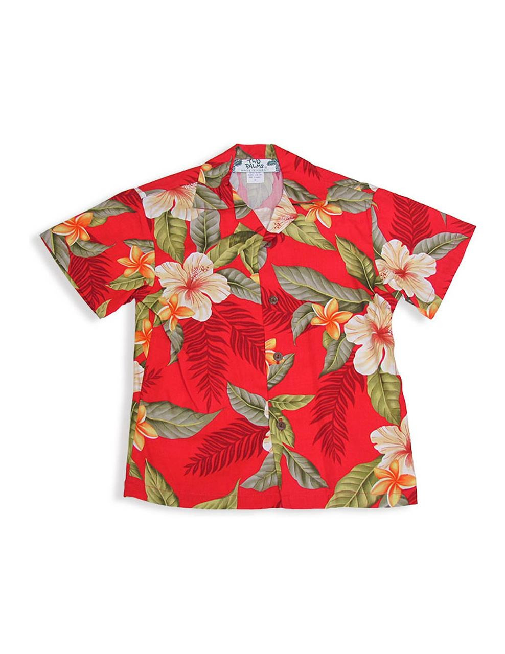 Boy Hawaiian Shirt Ula Ula Hibiscus Red