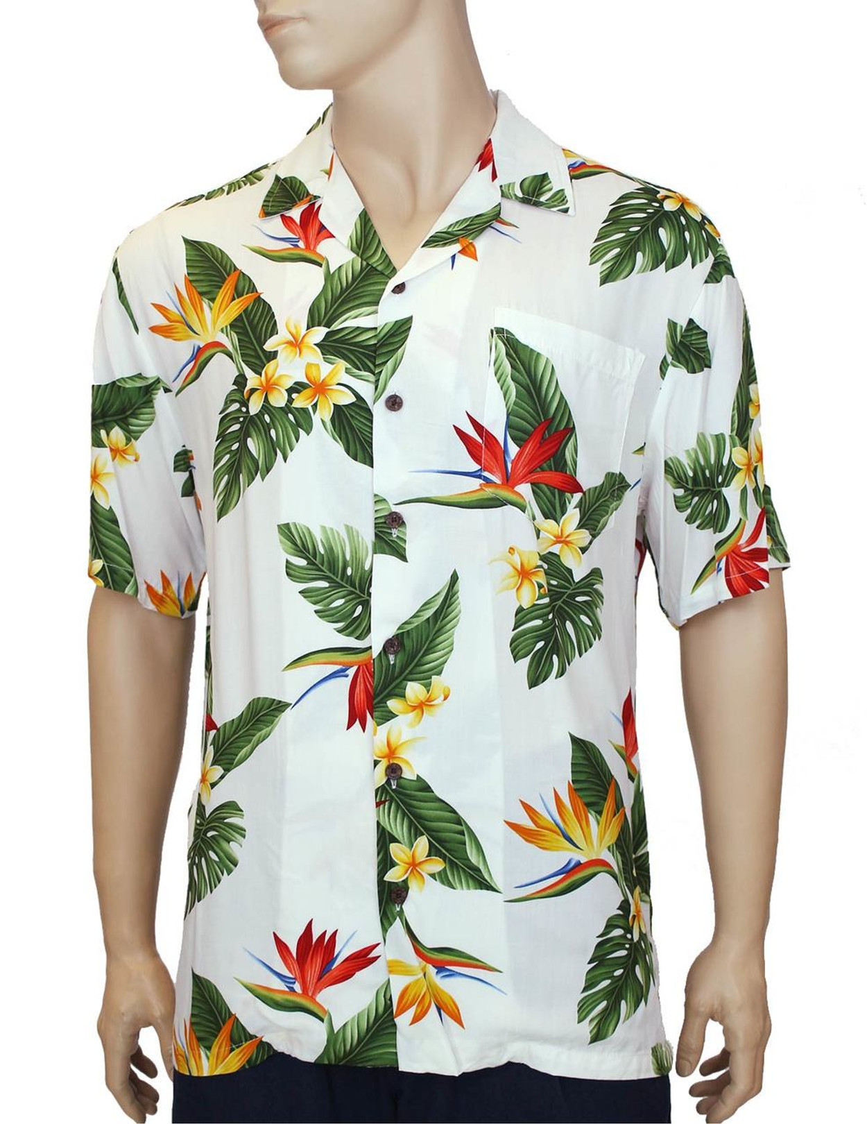 Men's Hawaii Rayon Shirt Mini Plumeria