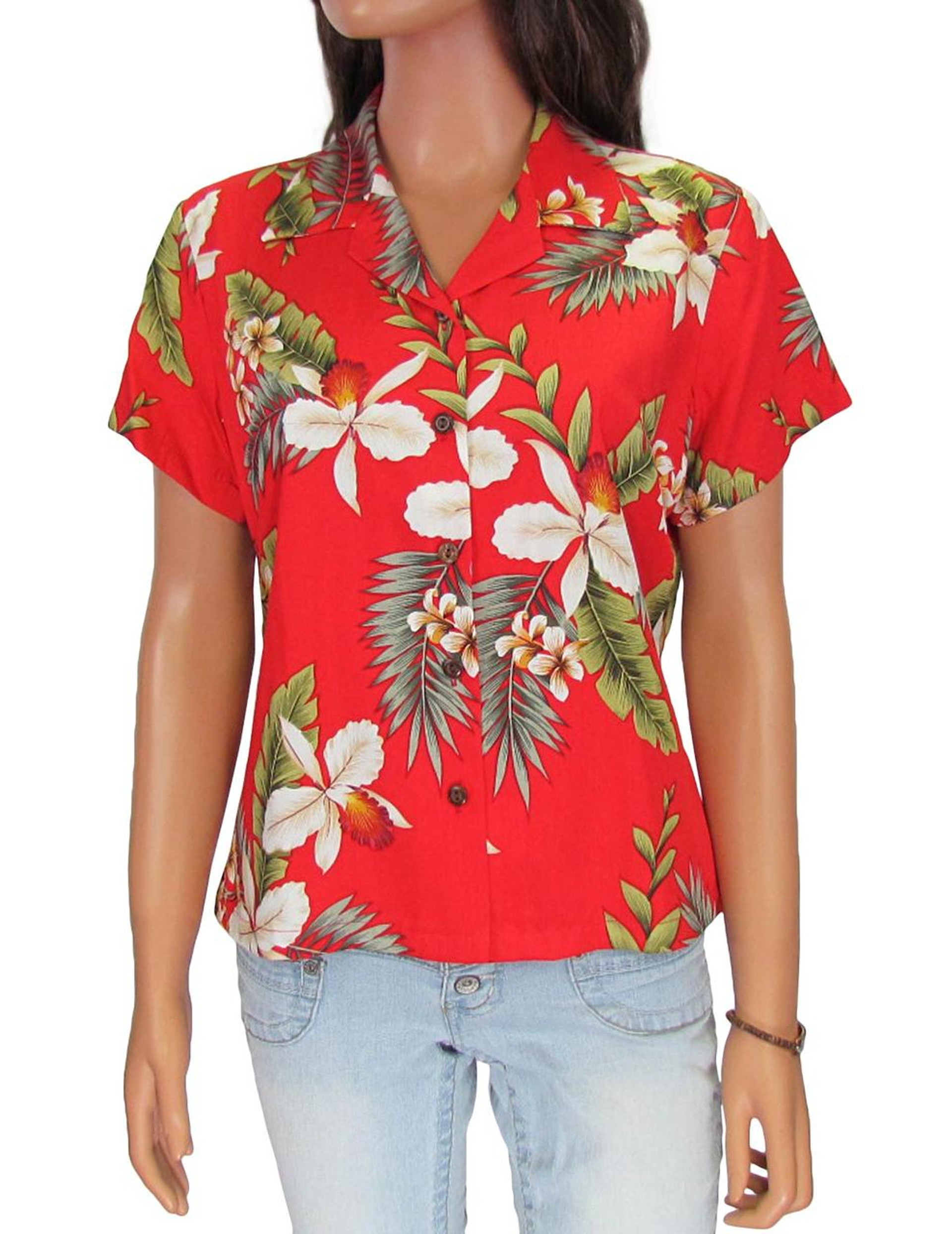 Hawaiian Fitted Women's Shirt Hanapepe - Hawaiian Wedding Place