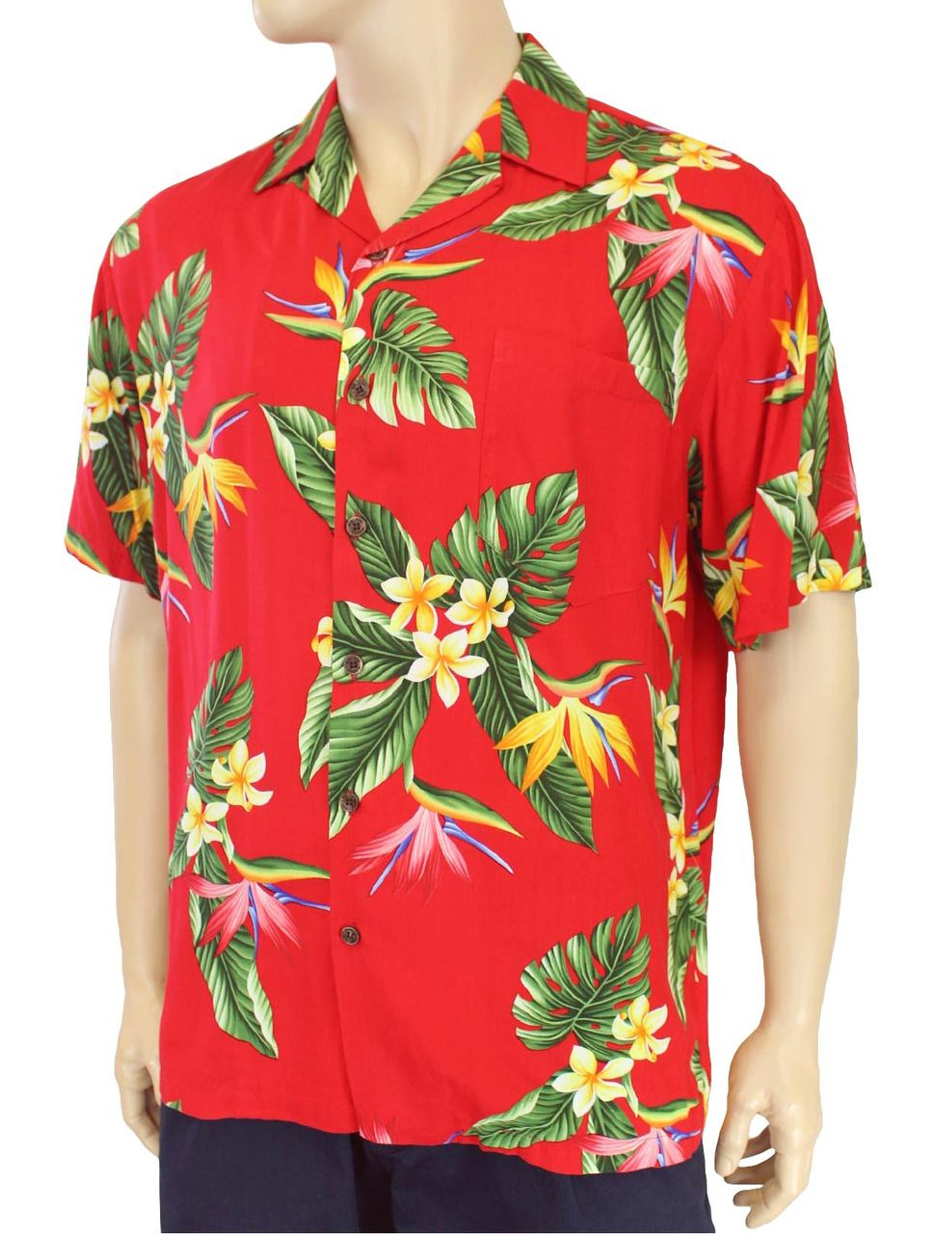 Men's Hawaii Rayon Shirt Mini Plumeria