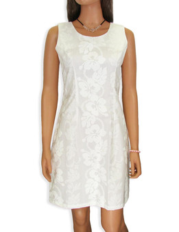 White Short Sleeveless Hawaiian Wedding Dress
100% Cotton Fabric
Short Style Sleeveless
Color: White
Sizes: S - 2XL
Zipper on Back
Made in Hawaii - USA
