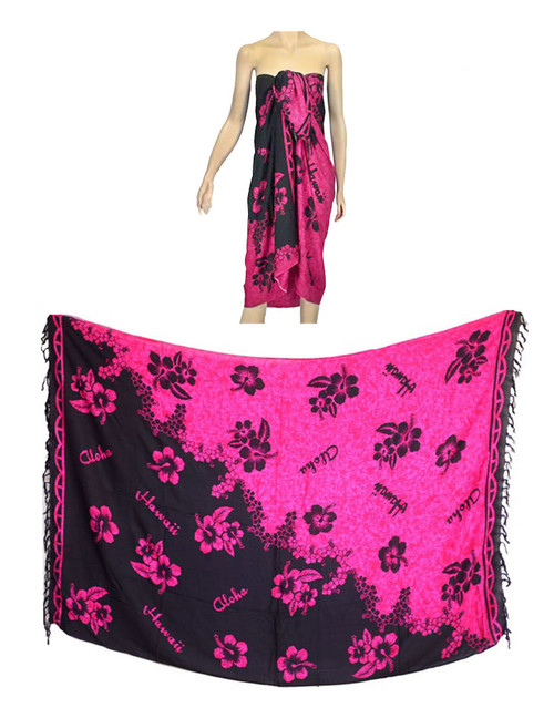 Sarong Pareo Cover Up Hibiscus Hot Pink
100% Soft Rayon Fabric
Beach / Pool Pareo Cover Up
Braided Fringes on Ends
Color:Black / Hot Pink
Size: 62 x 46 inches (157.48 X 116.84 Centimeters)