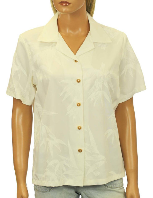 Bamboo Camp Rayon Aloha White Blouse
Relaxed Camp Blouse
100% Rayon Fabric
Short Sleeves
Wooden Buttons
Color: White
Sizes: XS - 2XL
Made in Hawaii - USA