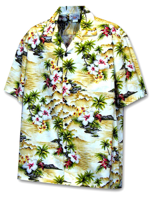 Men Hawaiian Shirt Surfing Hibiscus
100% Cotton Fabric
Coconut shell buttons
Matching left pocket
Color: Maize
Size: S - 4XL
Made in Hawaii - USA