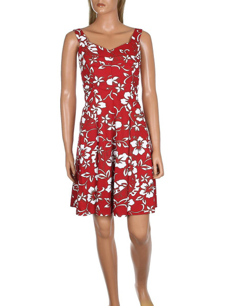 Short Hawaii Sundress Smock Back Classic Hibiscus Pareo
100% Cotton Fabric
Smock Back with Zipper - Adjustable Easy Fit
Sweetheart Neckline
Pleated A-Line Bottom
Hilo Hattie Exclusive Design
Color: Red
Sizes: XS - XL
Made in Hawaii - USA
