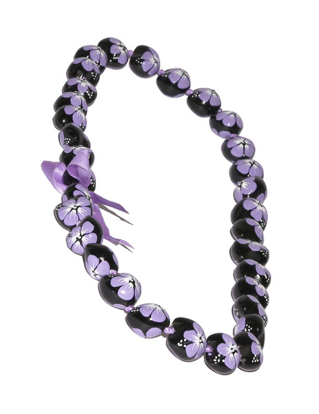 Purple Hand Painted Flower Polished Kukui Nut Candlenut Lei
Linked Kukui Lei Design
Durable - Long-lasting
Unscented - Hypoallergenic
Color: Purple
Length: 38 Inches Circumference
Imported
Do you need flower accessories for your big event? Ask about quantity discounts.