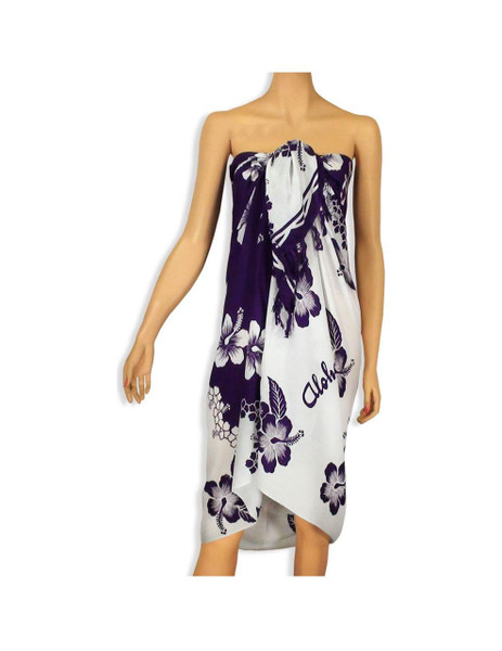 Sarong with a Hibiscus White and Purple Style
100% Rayon
Color: White/Purple
Size: 62" X 46" inches (157.48 X 116.84 Centimeters)