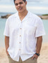 White Bamboo Wedding Men's Rayon Shirt
100% Rayon Fabric
Wooden Buttons
Matching left pocket
Color: White
Sizes: S - 3XL
Made in Hawaii USA