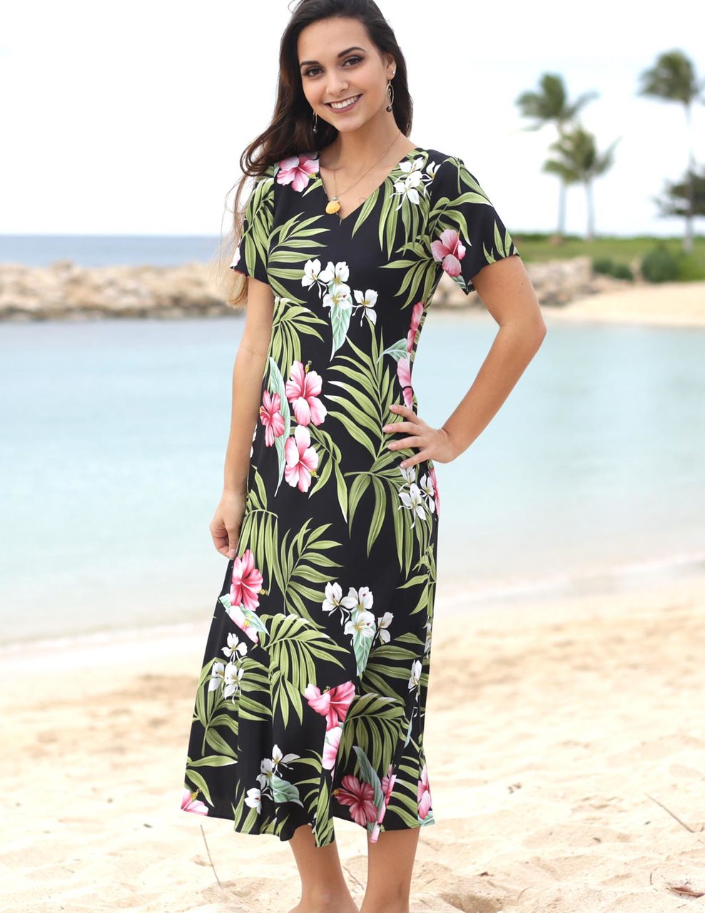 rayon hawaiian dresses