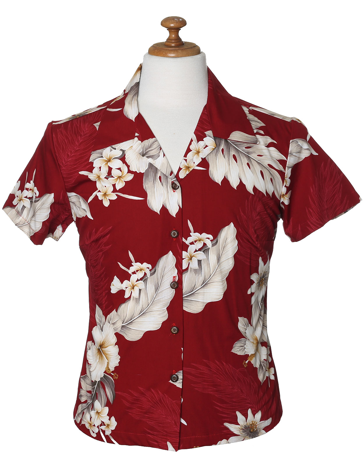 348-3156 Blue Pacific Legend Ladies Fitted Hawaiian Shirt