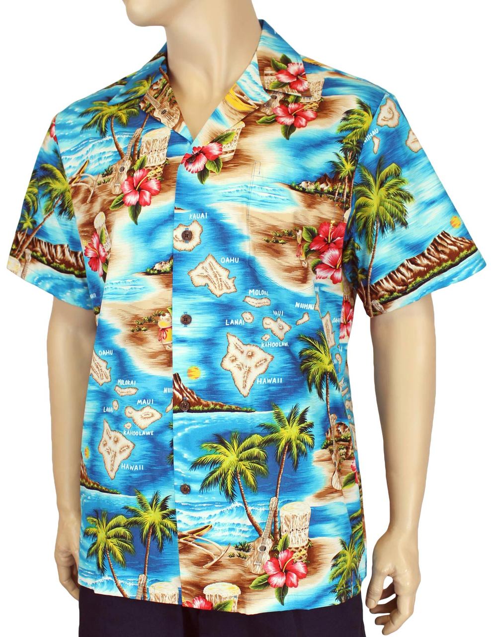 Hawaii Polynesian Island Men's Shirt - Hawaiian Wedding Place