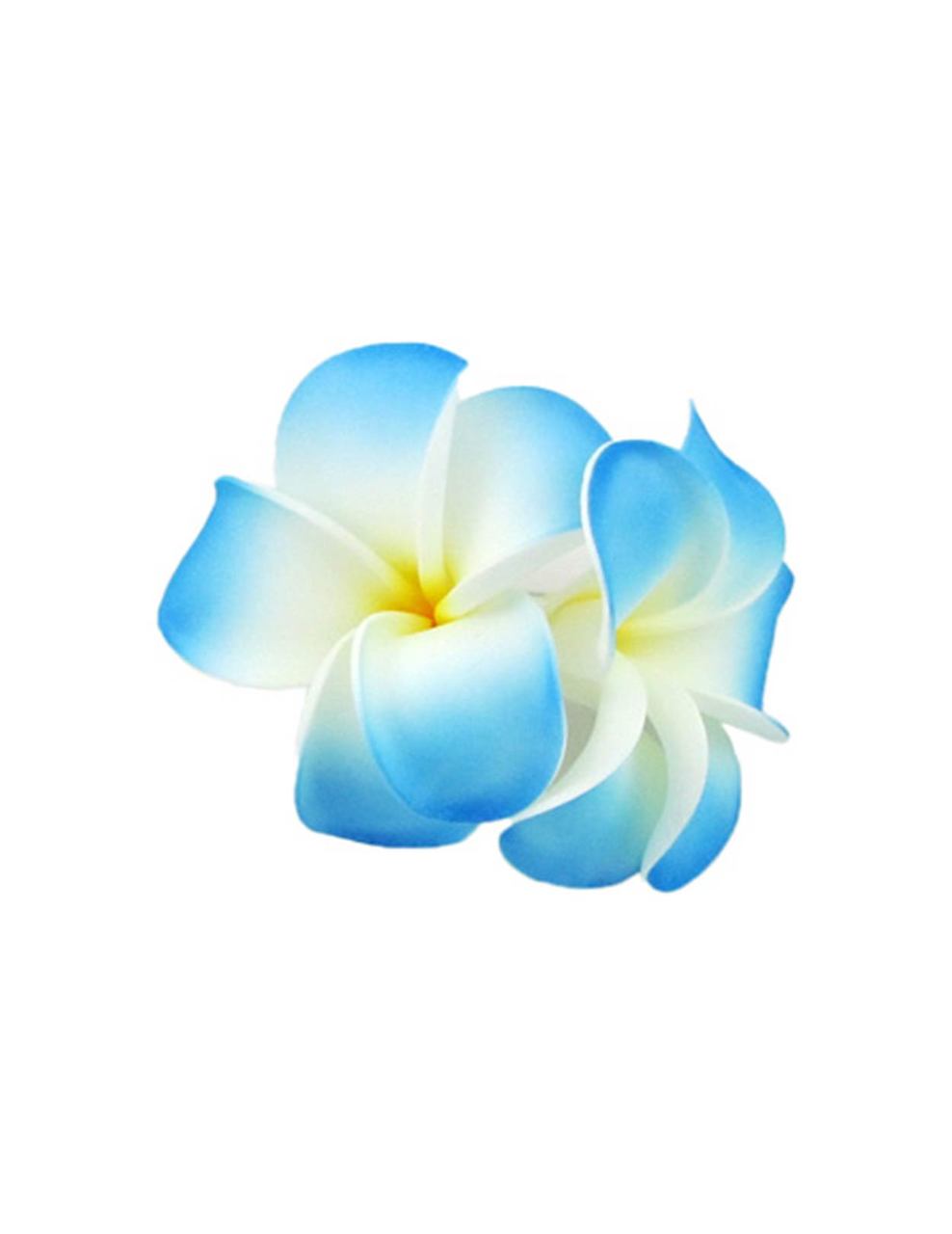 white hawaiian flower hair clip