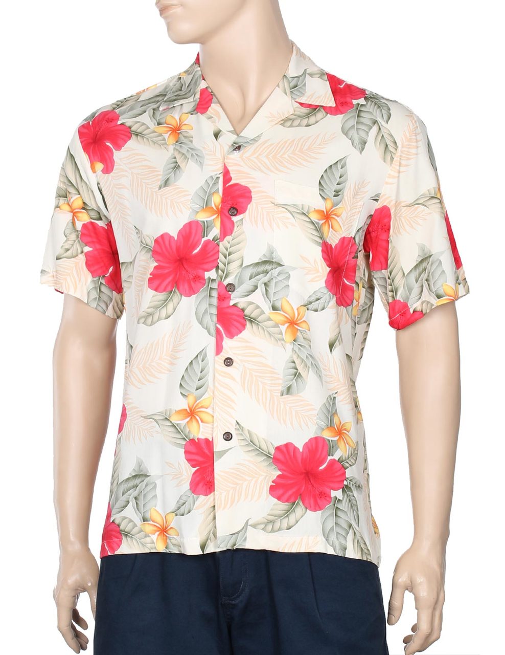 Boy Hawaiian Shirt Ula Ula Hibiscus Red