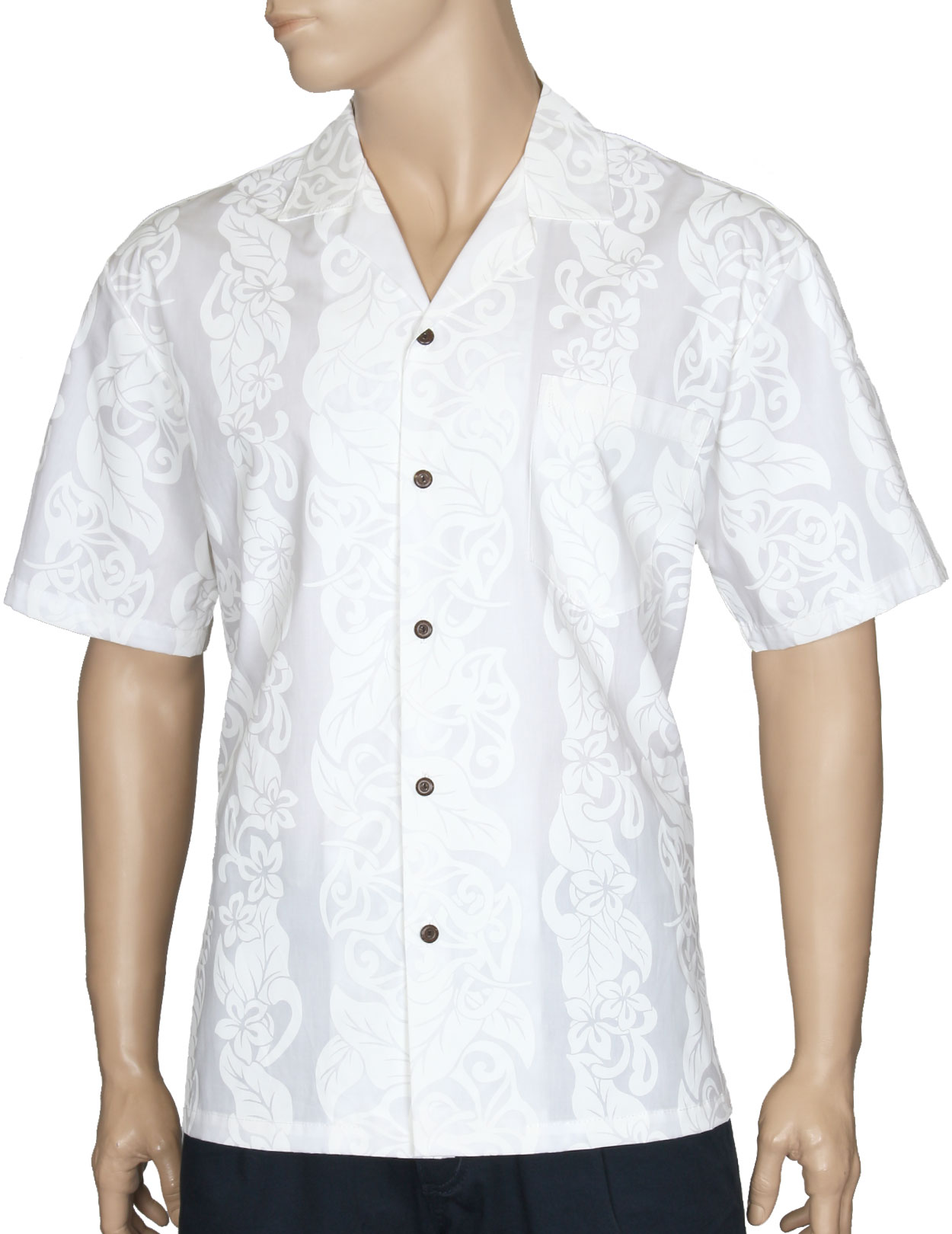 Made in Hawaii ! Men's White Wedding Hawaiian Aloha Shirt